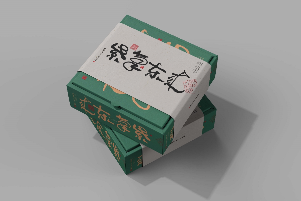 中国风飞机盒月饼包装样机