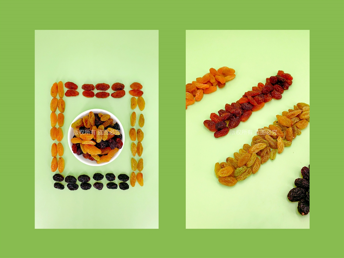 美食摄影 |四色葡萄干拍图 | 电商零食美图