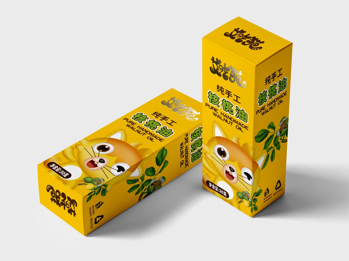 艾吃猫品牌茶油包装设计—壹笔壹画品牌设计