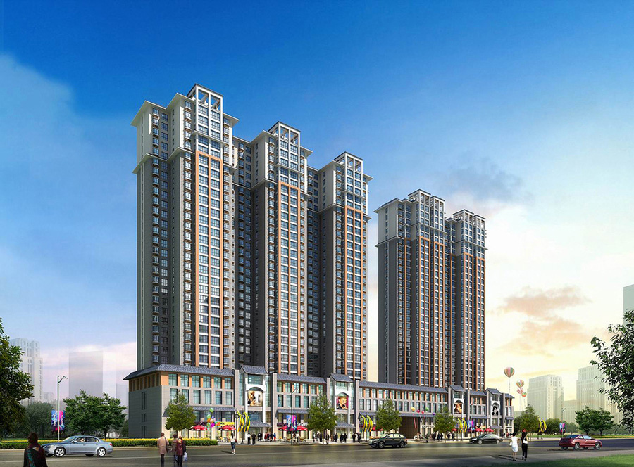商住楼建筑外观设计案例效果图