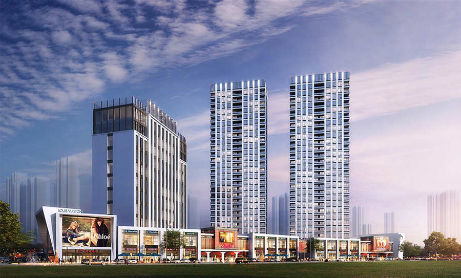 商住楼建筑外观设计案例效果图