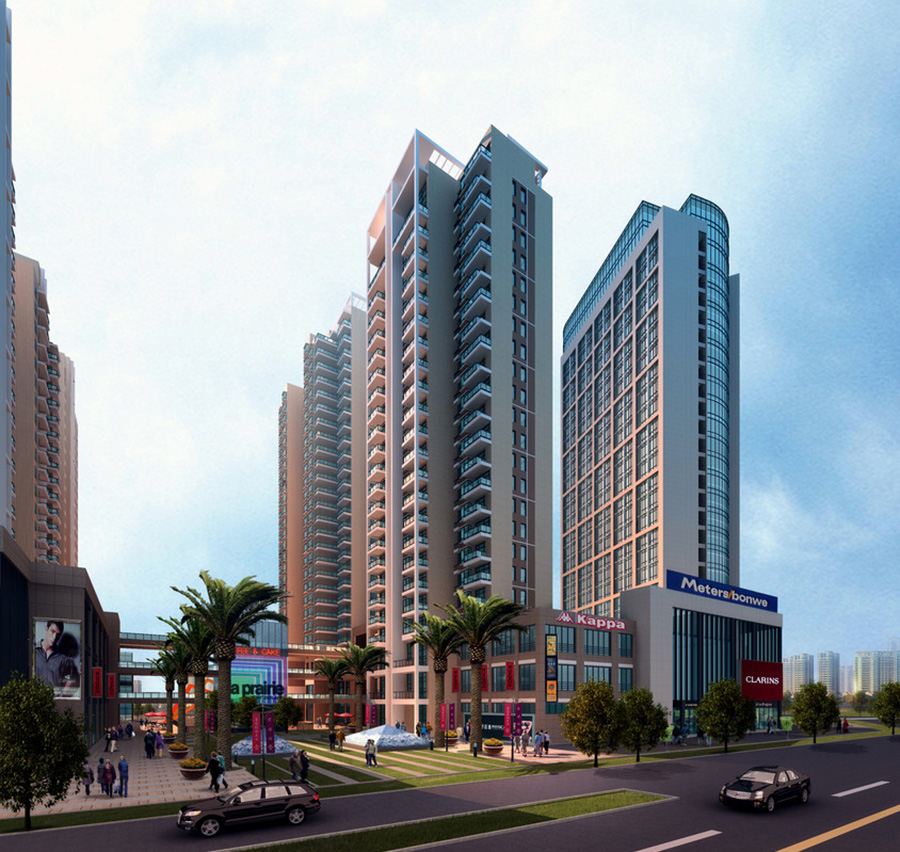 商住楼建筑外观设计案例效果图