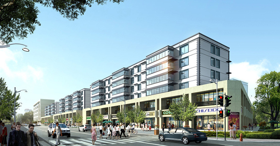 商住楼建筑外观设计案例效果图