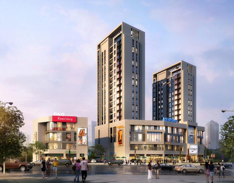 商住楼建筑外观设计案例效果图