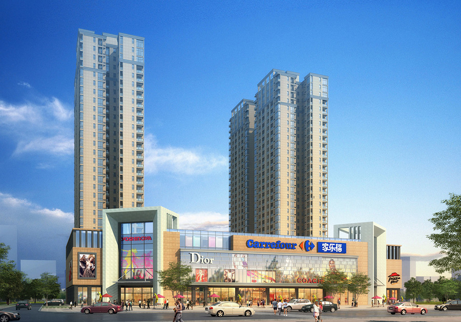 商住楼建筑外观设计案例效果图