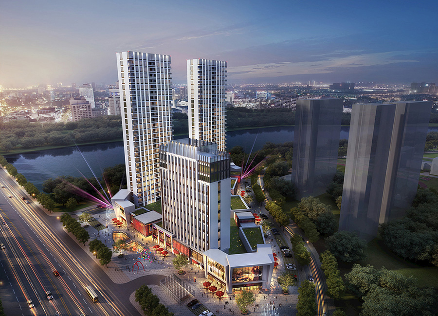 商住楼建筑外观设计案例效果图