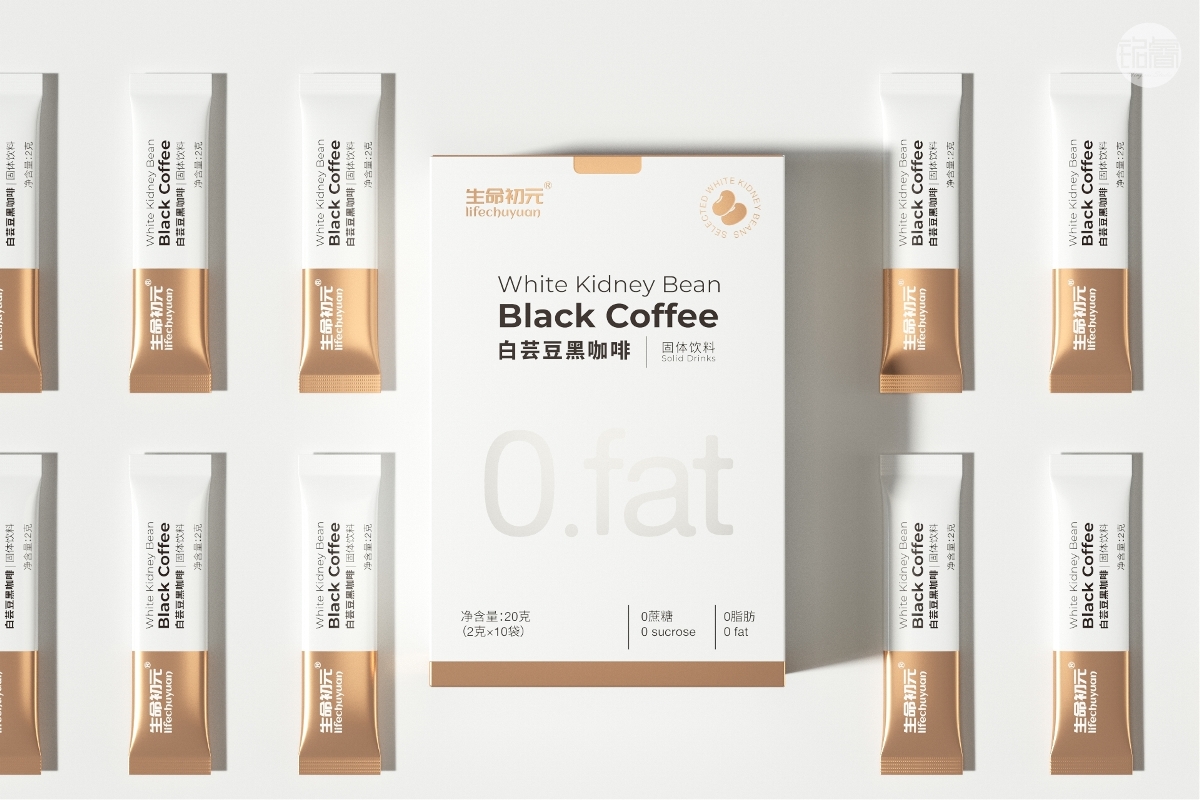 保健品包装设计白芸豆黑咖啡固体饮料包装设计©刘益铭原创作品