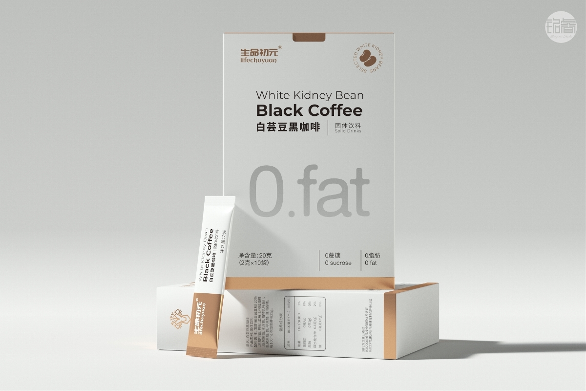 保健品包装设计白芸豆黑咖啡固体饮料包装设计©刘益铭原创作品