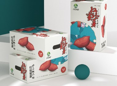 小清新日式INS红薯包装盒、土特产包装、食品包装盒