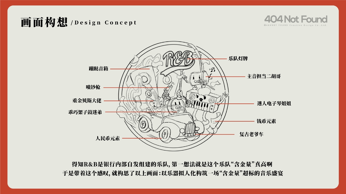 R&B樂隊(duì) 美式插畫l風(fēng)的LOGO設(shè)計(jì)