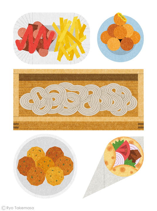 水果和蔬菜的插画设计欣赏