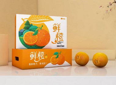 田园派“鲜橙”橙子礼盒包装设计