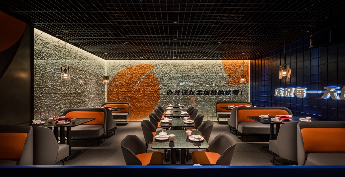 深圳餐厅设计，摩能肉蟹煲，庆祝每一天的蟹幕！