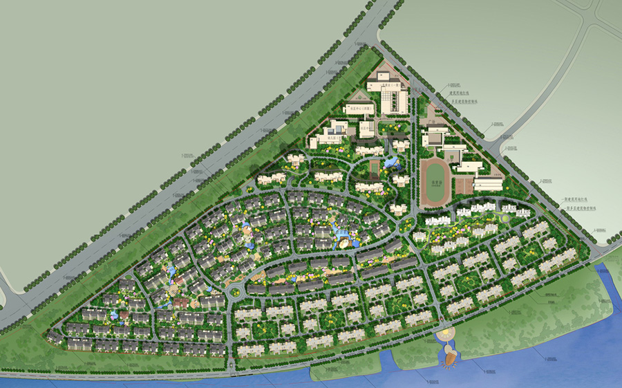 居民小区彩色平面图规划设计案例