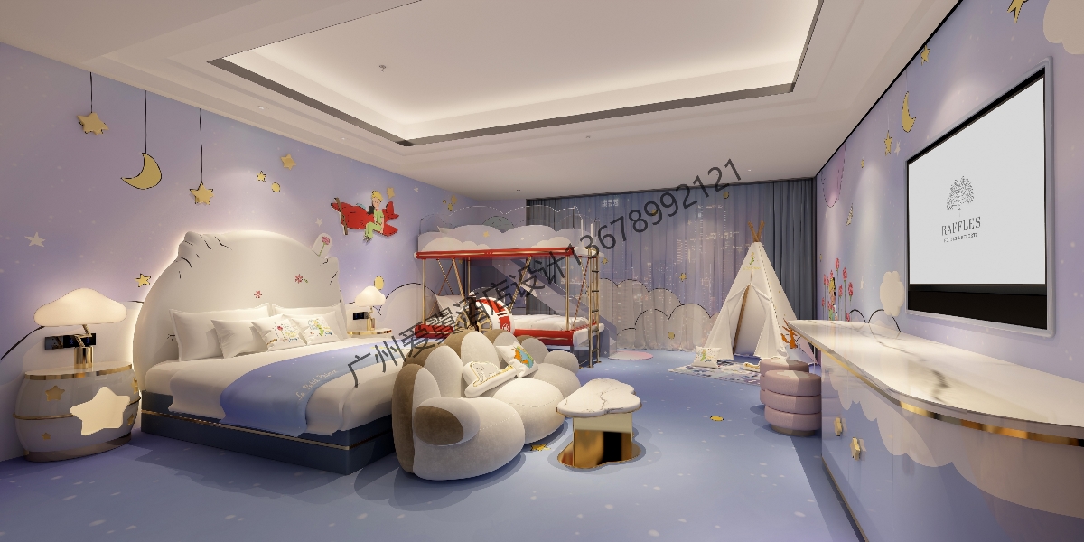 广州爱翼酒店设计-法国小王子沉浸式亲子房