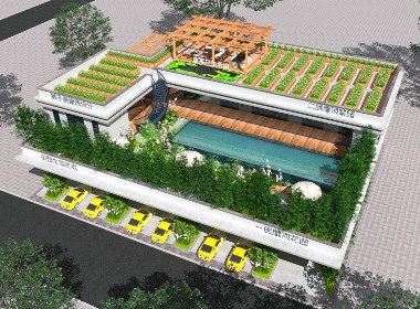 田园生态住宅，一层屋顶设计花园，二层屋顶设计菜园，