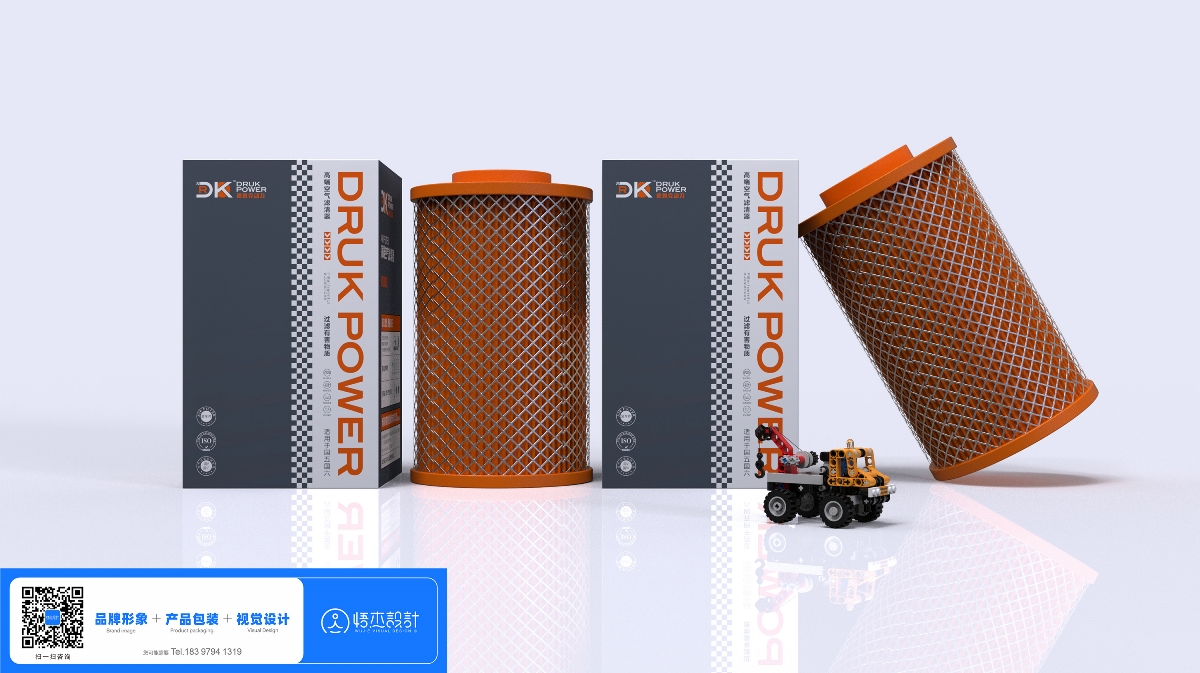 德鲁克动力空气滤芯包装设计-悟杰品牌视觉设计