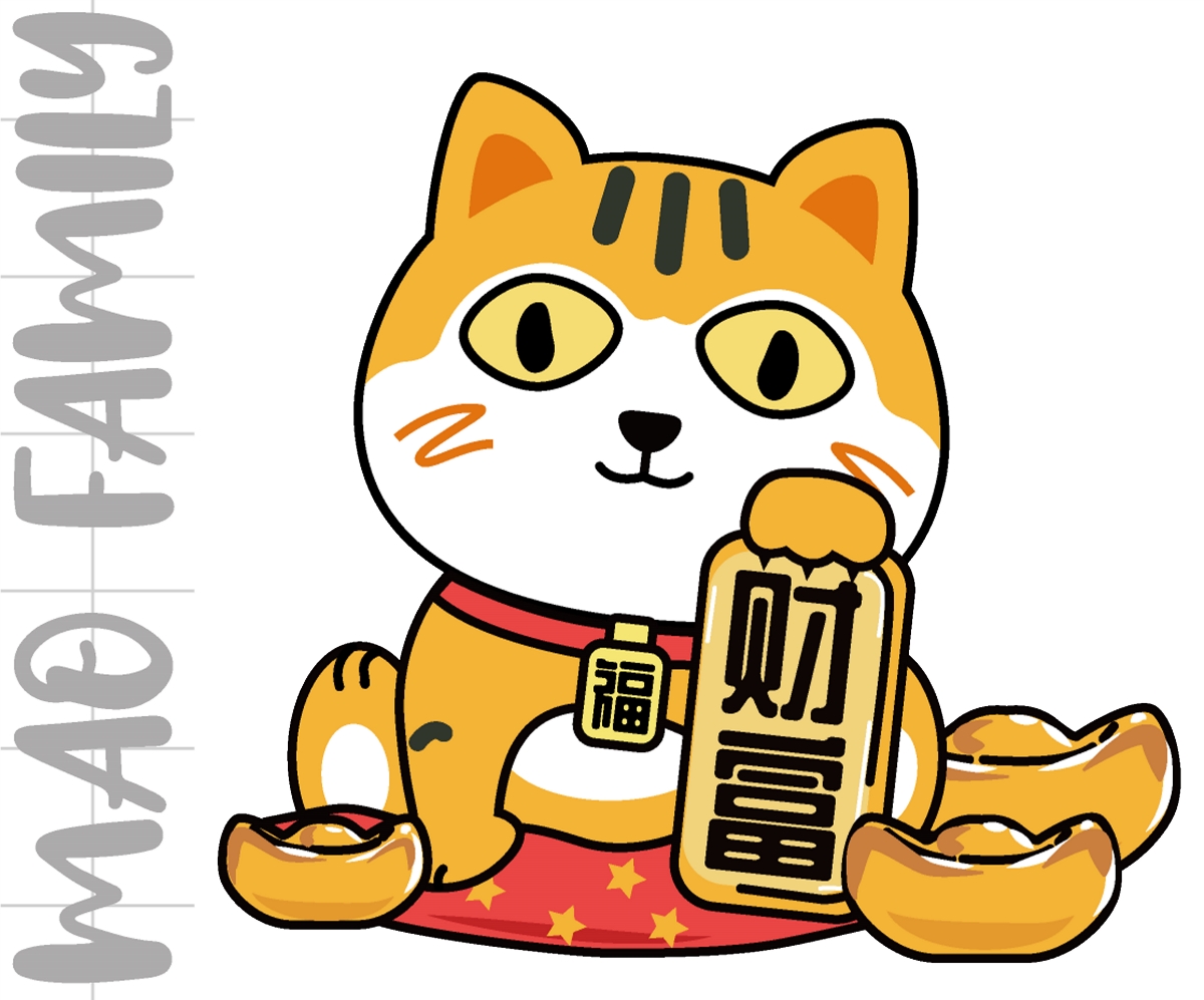 原创MAO FAMILY 3只猫咪IP形象设计+碗盘样机设计