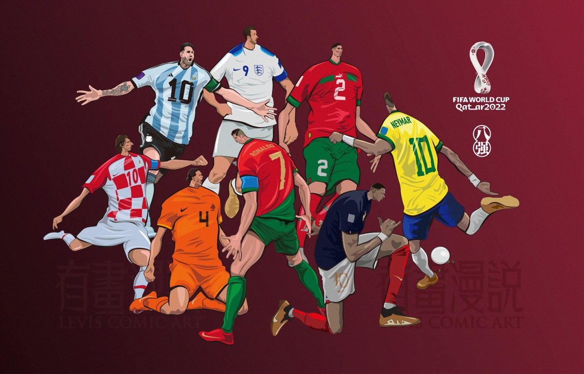 世界杯8强插画