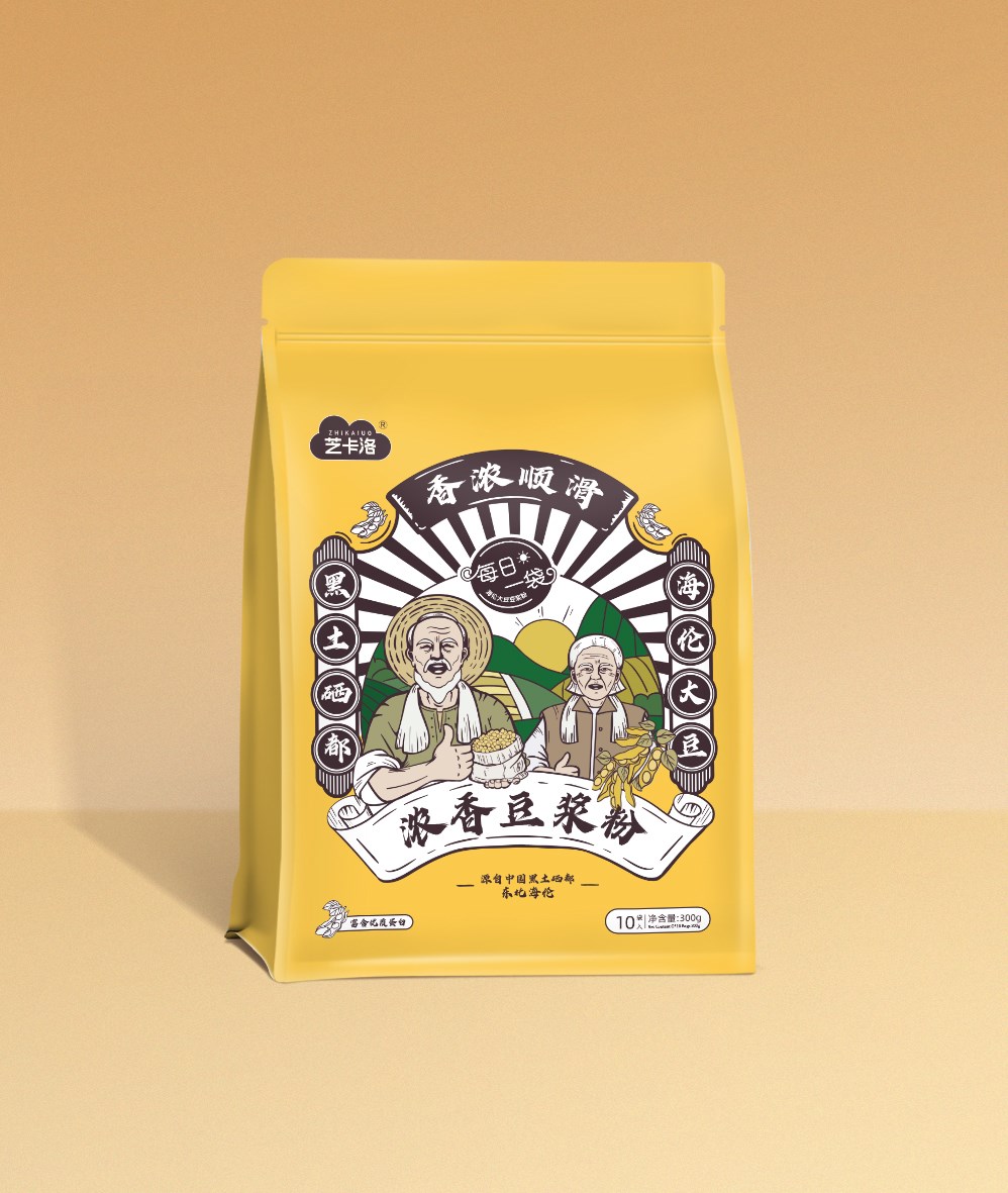 东北豆浆粉产品包装袋设计 食品饮品豆奶粉