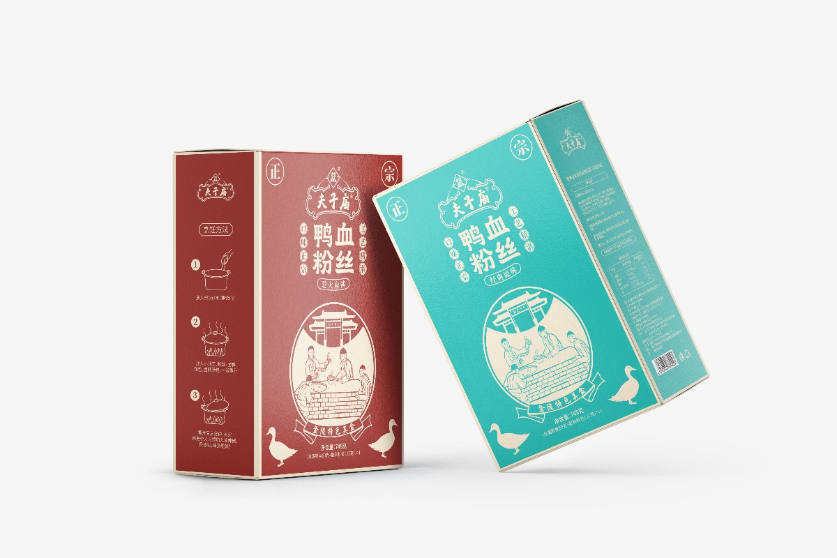 夫子庙鸭血粉丝汤设计/南京包装设计/设计师/国风调性