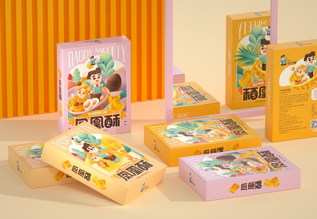 尚智×爸爸糖 | 凤凰酥/绿豆糕/蛋卷系列包装设计