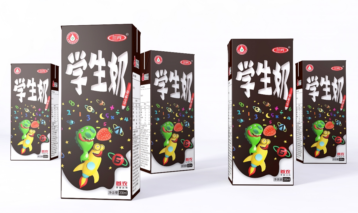 牛奶系列产品|学生奶包装设计