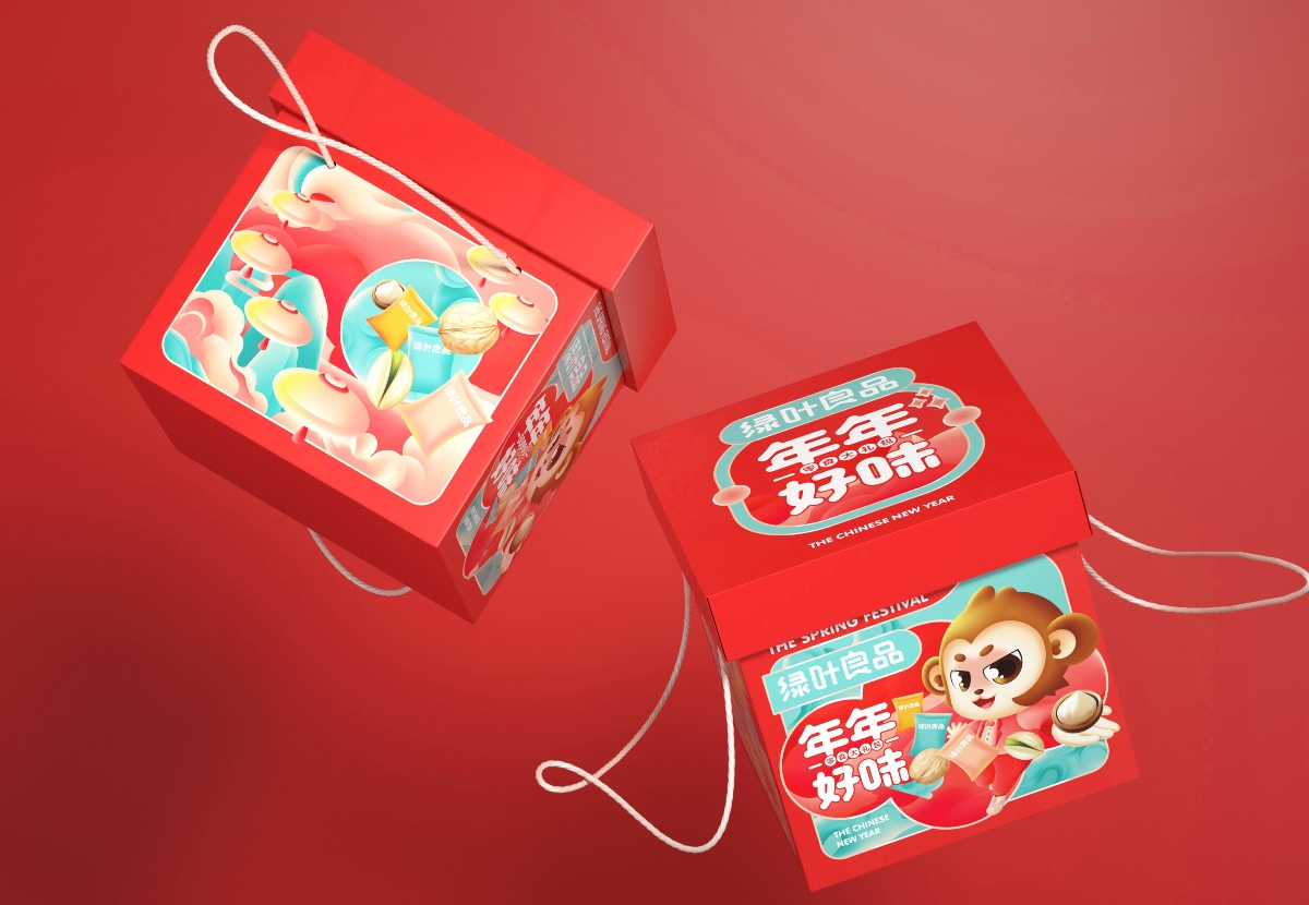 尚智×绿叶良品 | 绿叶新春礼盒/进口零食礼盒包装设计