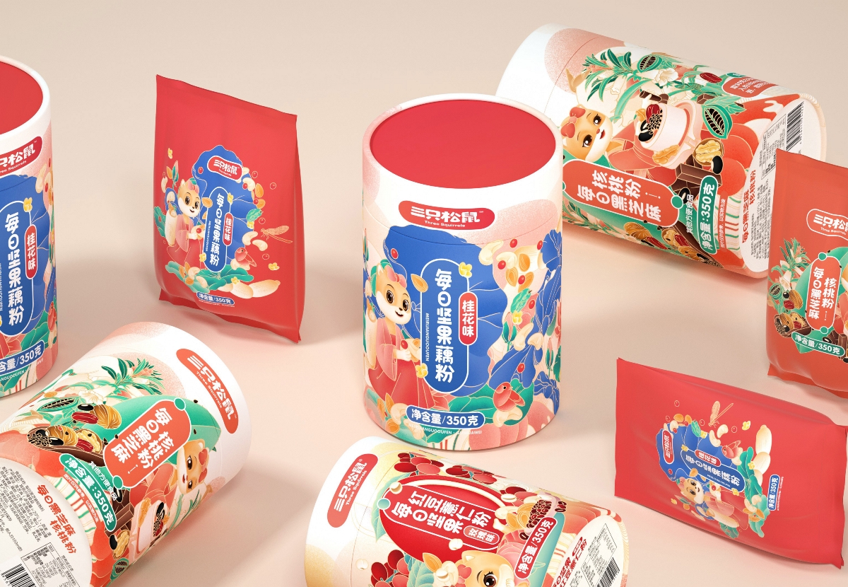 尚智×三只松鼠 | 藕粉饮品系列包装