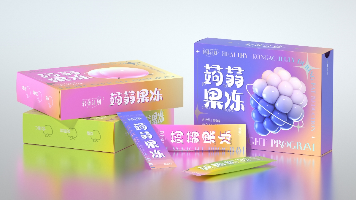 尚智×轻体计划｜蒟蒻果冻系列包装｜食品包装设计