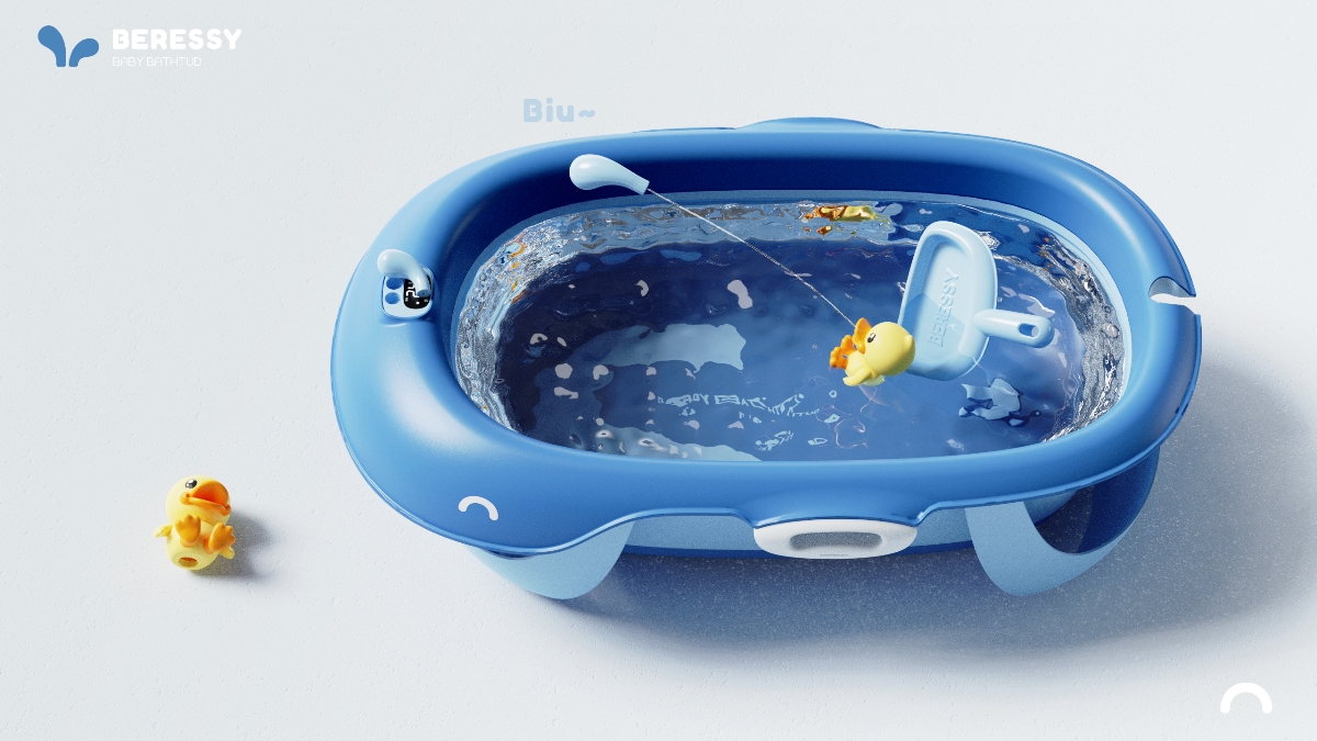 哈士奇设计作品-儿童鲸鱼澡盆