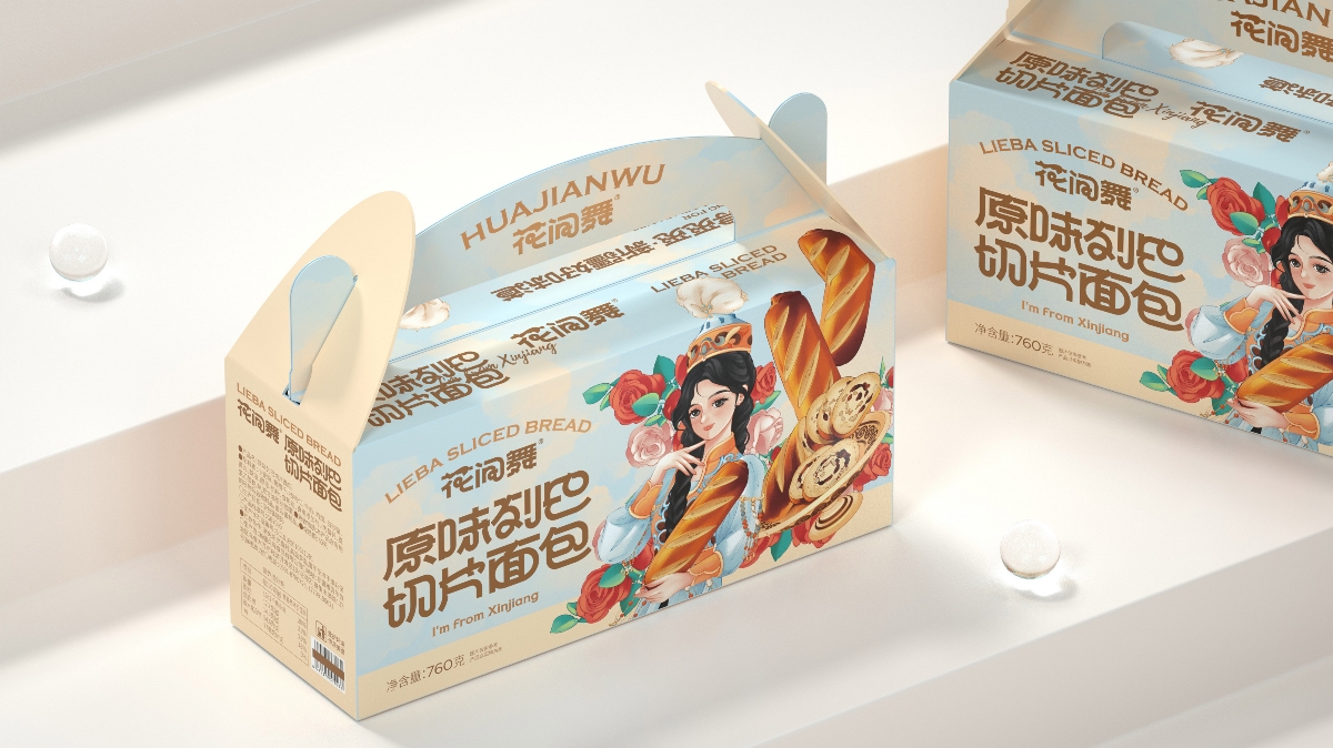 尚智×花间舞｜原味列巴+杂粮软酥系列｜甜品包装设计
