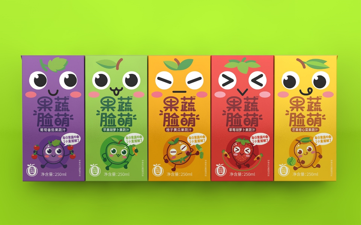 果蔬脸萌-儿童果蔬汁包装设计
