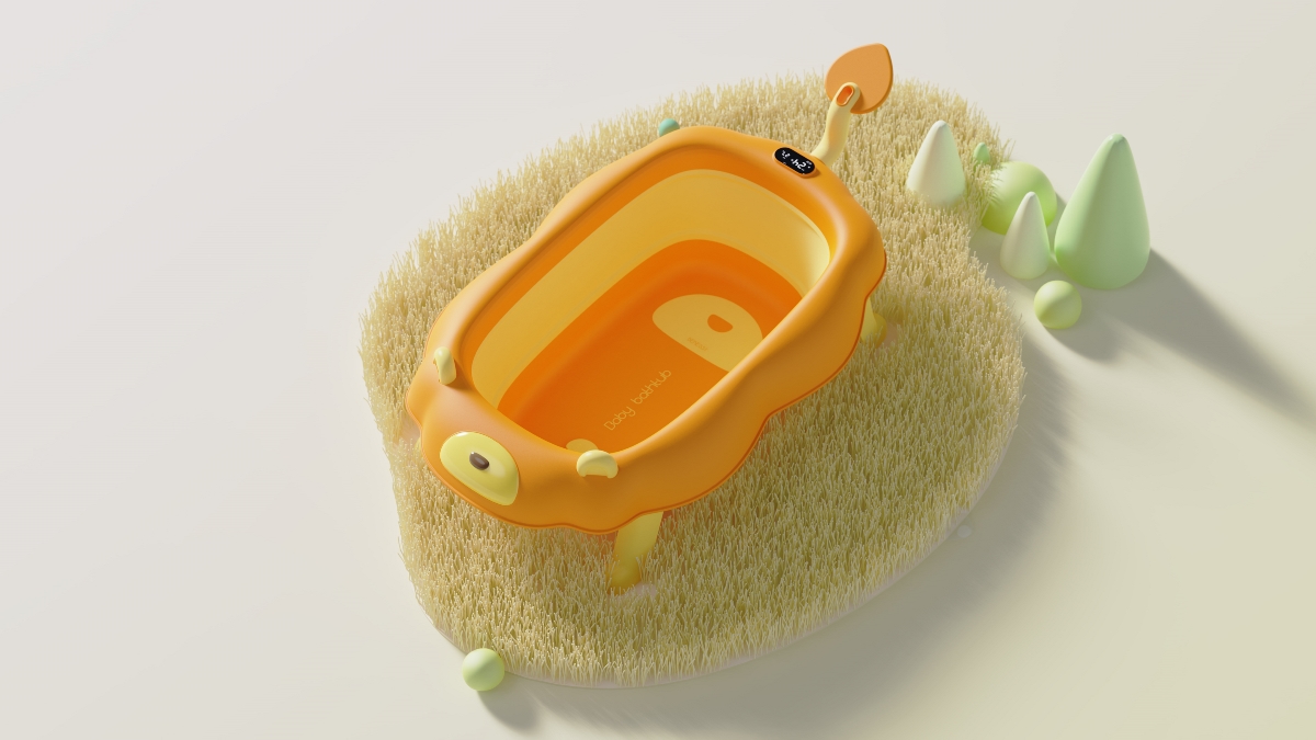 哈士奇设计作品-小狮子儿童澡盆