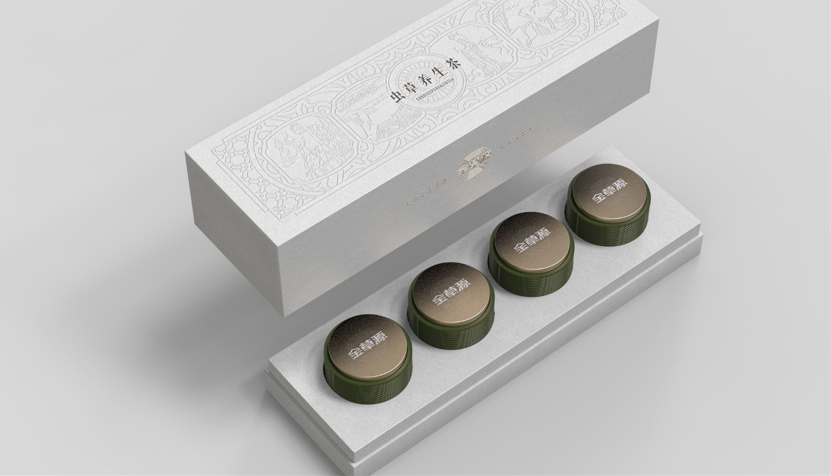 虫草养生茶体验装包装设计 养生礼盒包装设计