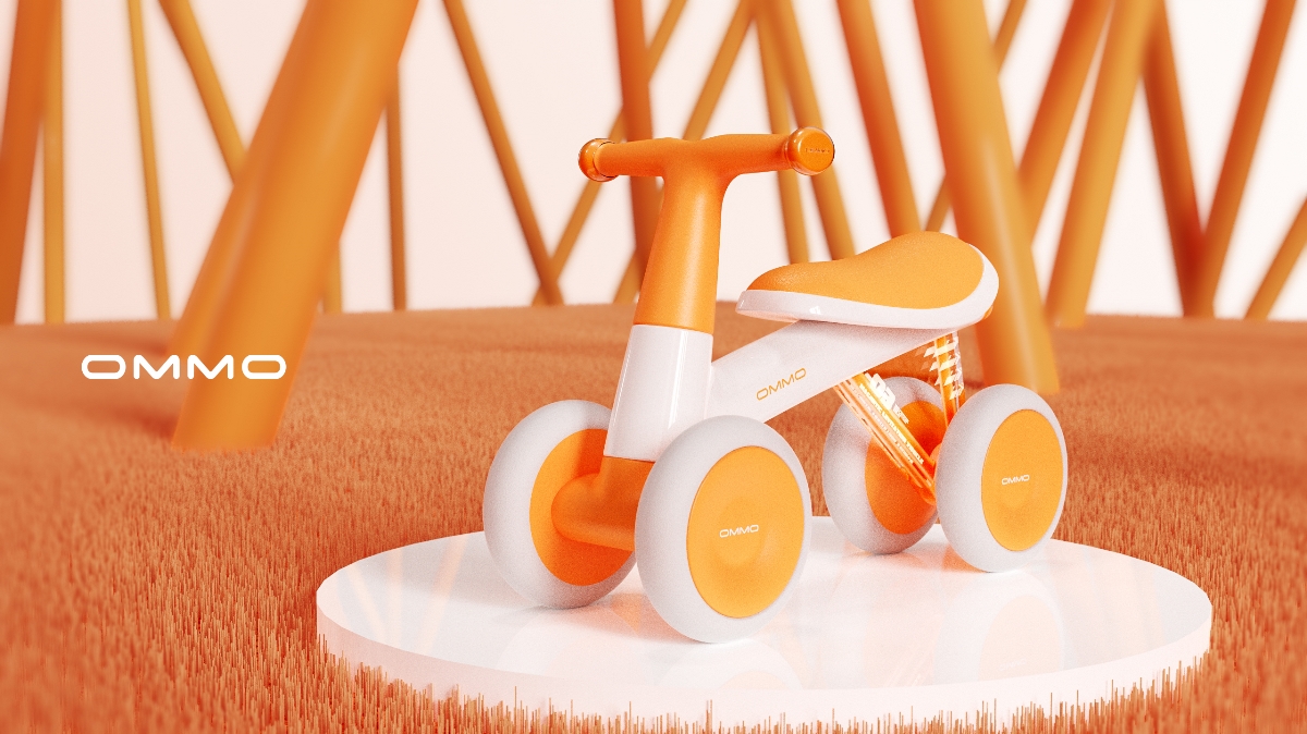 哈士奇设计作品—儿童四轮滑行车