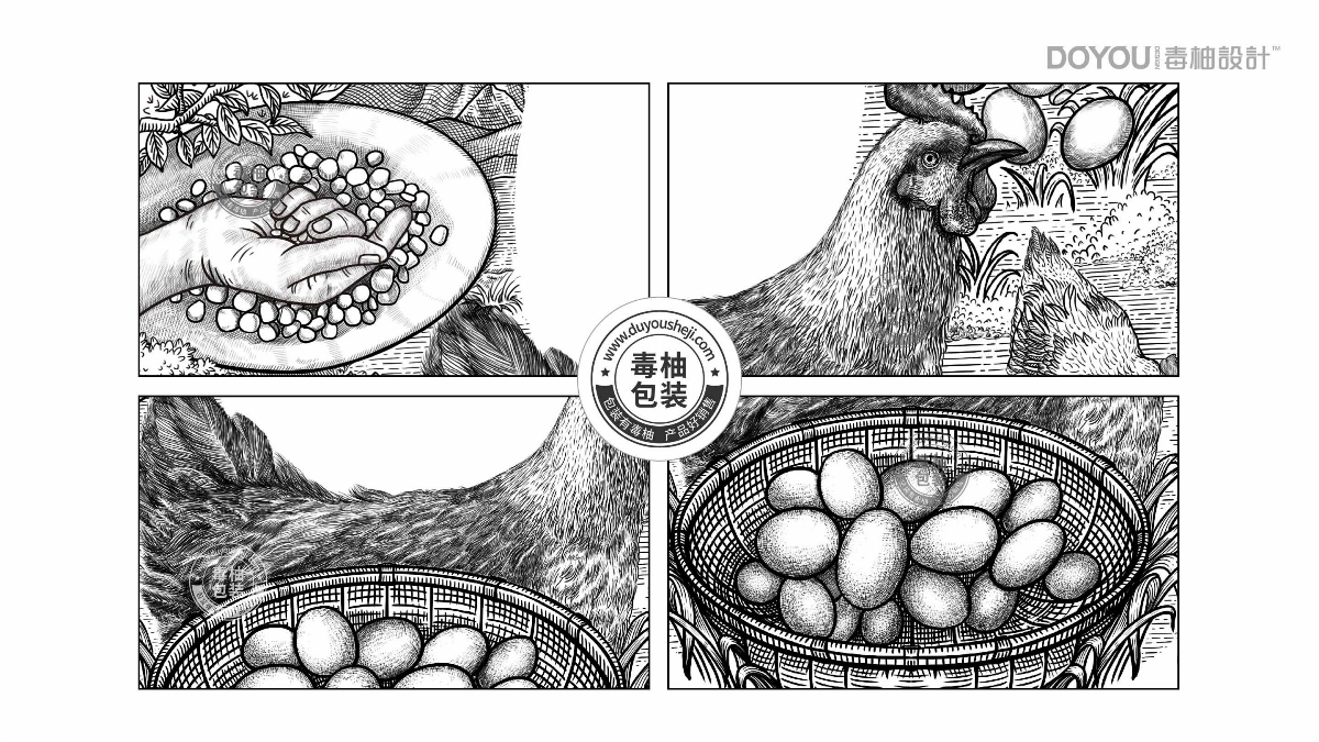 林溪谷土鸡蛋包装设计-五谷喂养，现捡现卖-毒柚包装设计