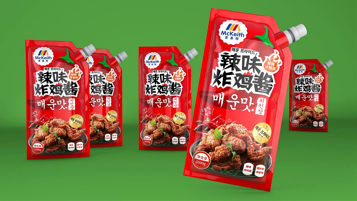 炸鸡酱包装设计 品牌包装设计 食品包装设计 调味品包装设计 包装袋设计