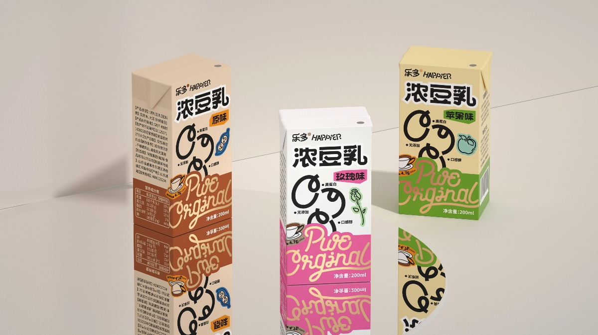 原创-尚智×乐多｜浓豆乳系列包装｜食品包装设计