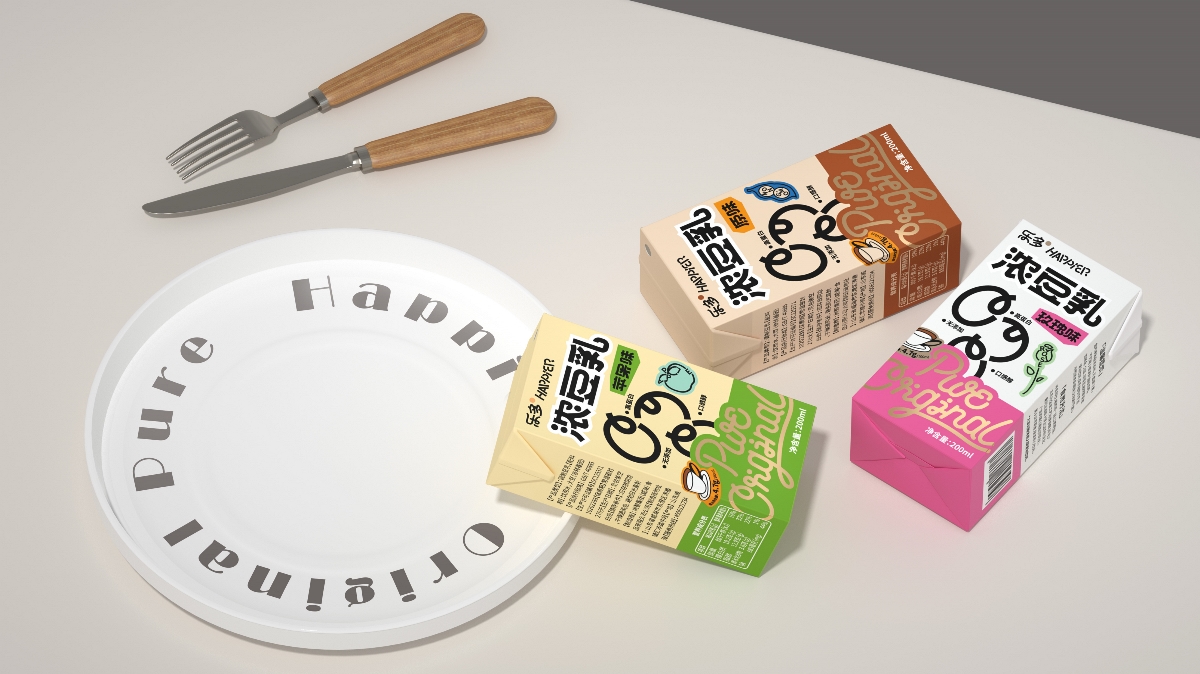 原创-尚智×乐多｜浓豆乳系列包装｜食品包装设计