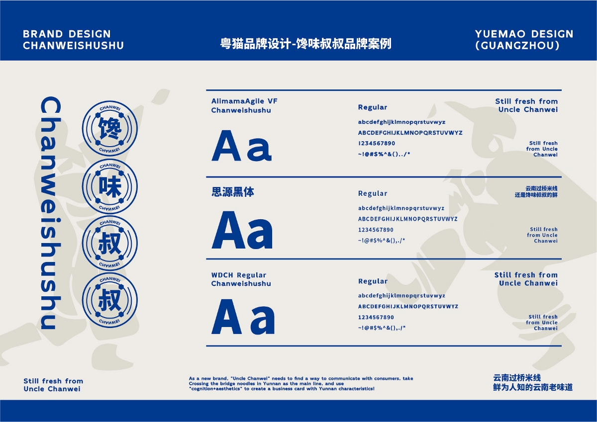 粤猫 x 馋味叔叔 | 云南米线食品品牌全案策划 插画  VI 包装 品牌 物料 展厅