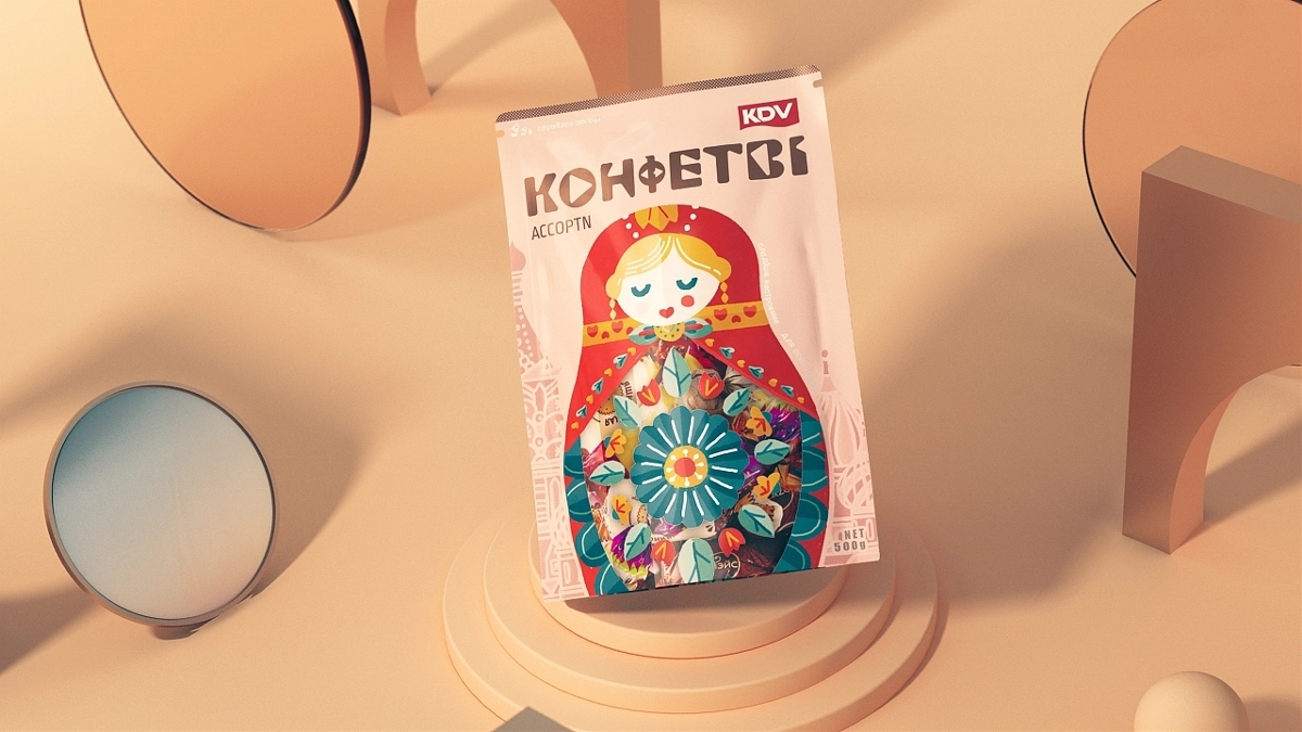 俄罗斯KDV品牌糖果包装设计-休闲食品包装设计零食包装