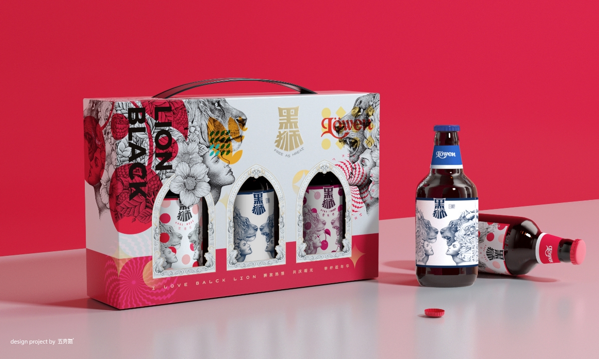 五克氮²×黑狮｜黑狮啤酒礼盒包装设计