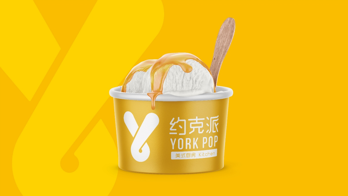 约克派YORK POP美式厨房餐饮品牌LOGO设计 西餐LOGO VI