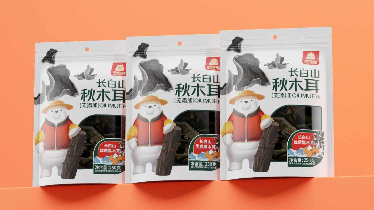 粤猫 X 吃吃熊 | 第二弹·长白山特产食品包装设计 插画 IP