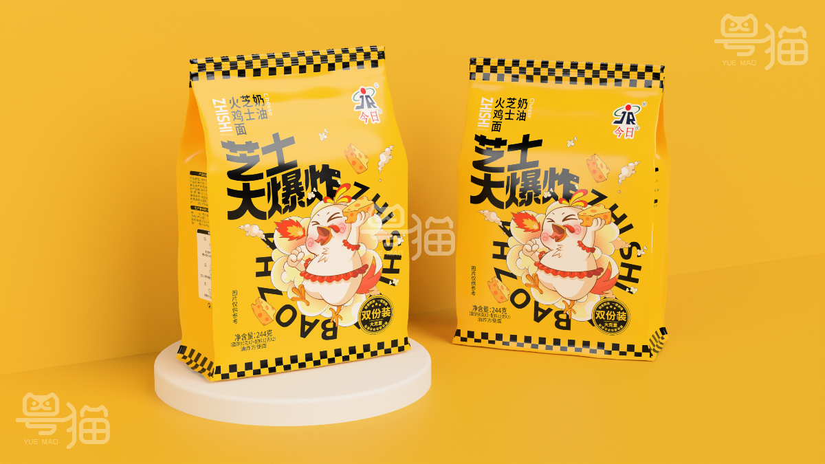 粤猫 x今日 | 方便面食包装设计合集  插画  包装 品牌  