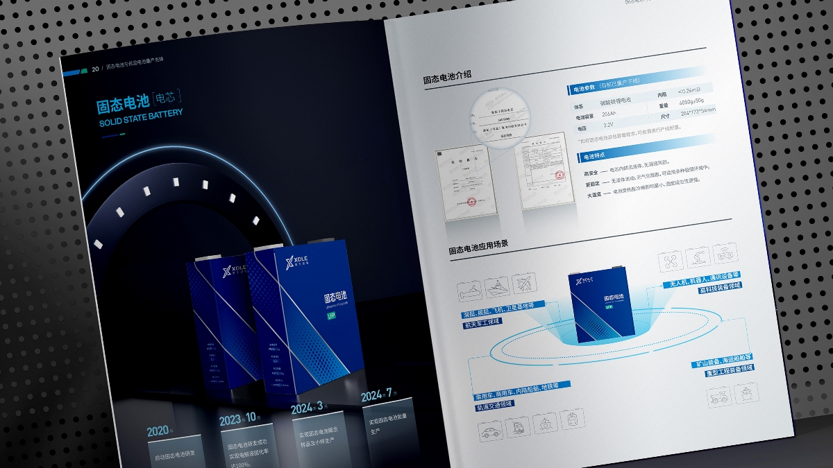 邢東鋰電畫冊(cè)設(shè)計(jì)—固態(tài)電池與低溫電池量產(chǎn)先鋒，高性能耐低溫大動(dòng)力系統(tǒng)引領(lǐng)者