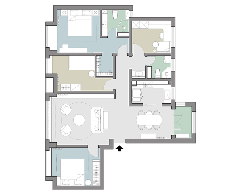 不砸不拆110m²精裝房改造，復(fù)古風也太有腔調(diào)了