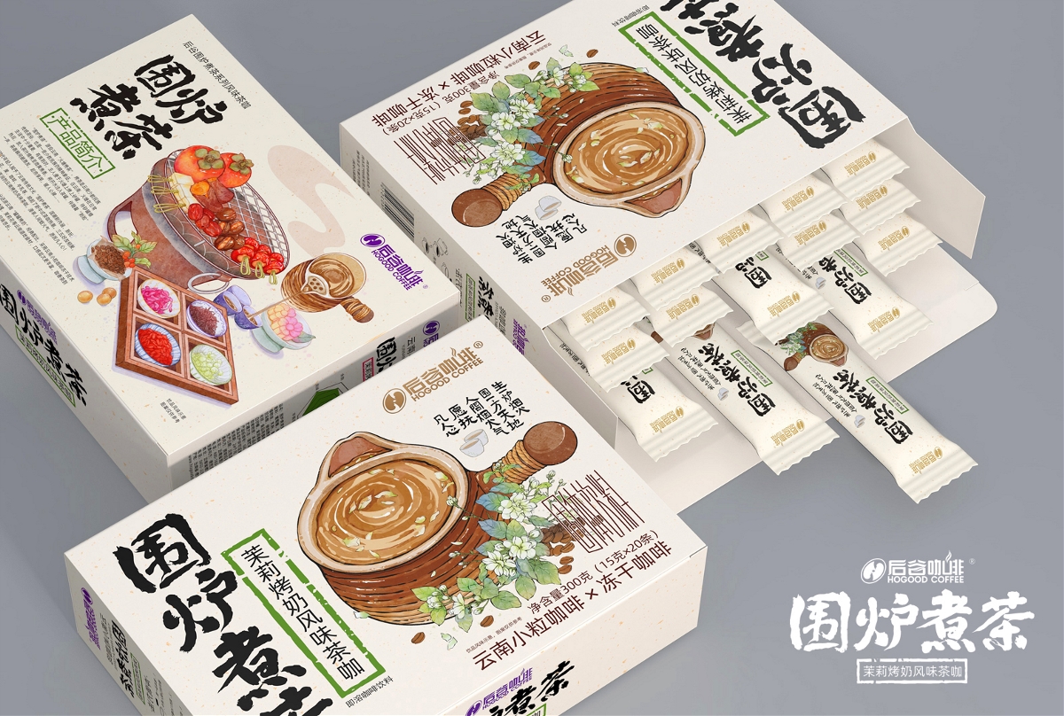 4个国潮风咖啡饮料包装设计