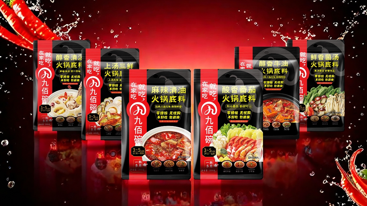 象鸟×九百碗火锅底料包装设计（9种味）